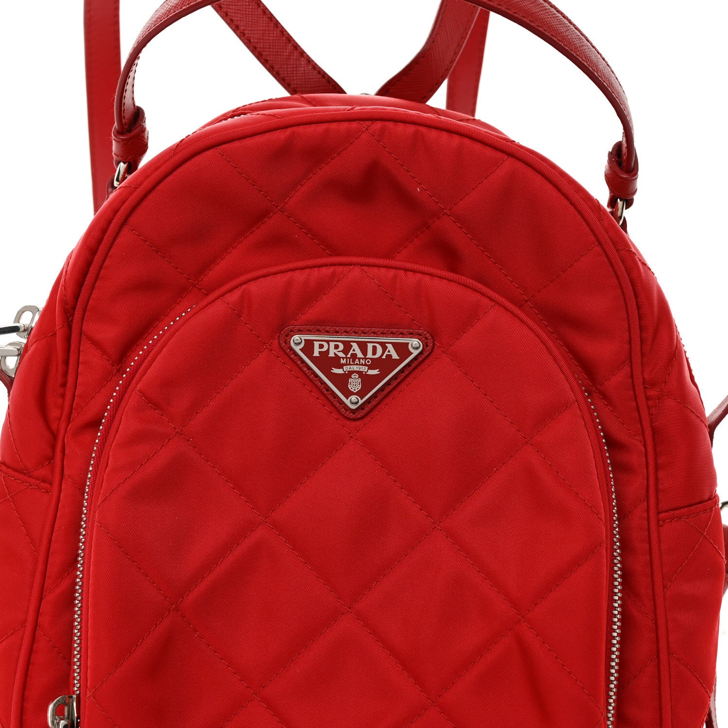 Prada Nylon Tessuto Impuntu Quilted Backpack Rosso 7 of 9