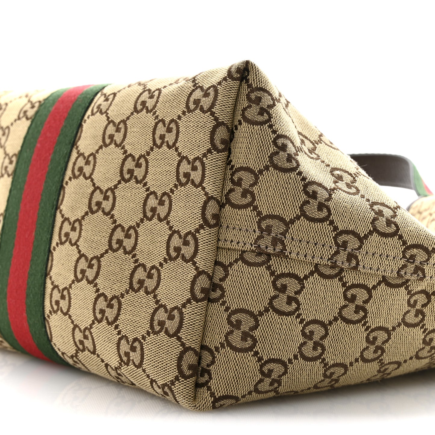 Monogram Web Small Giglio Tote Beige Dark Brown