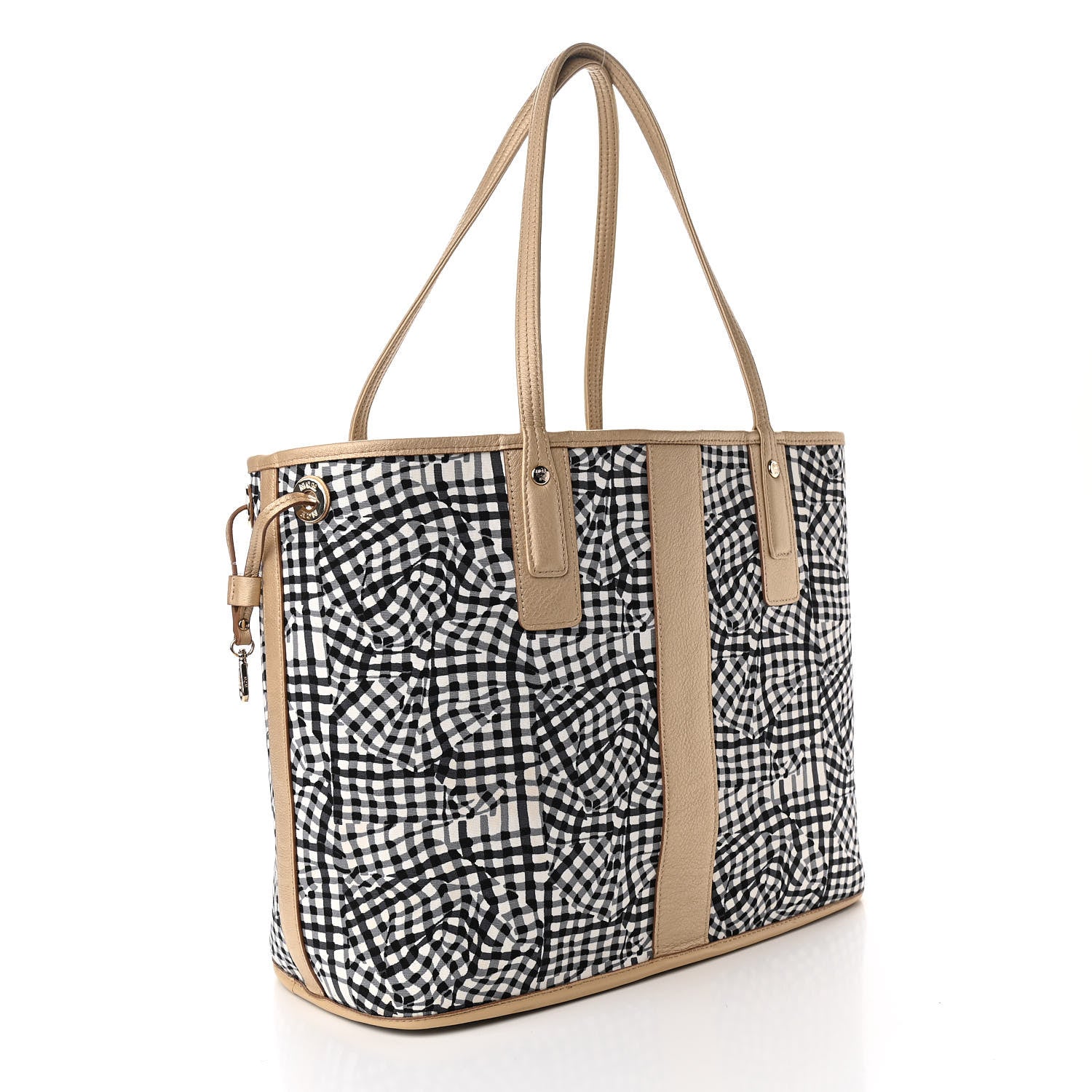 MCM Metallic Visetos Medium Liz Reversible Shopper Tote Gold 4 of 14