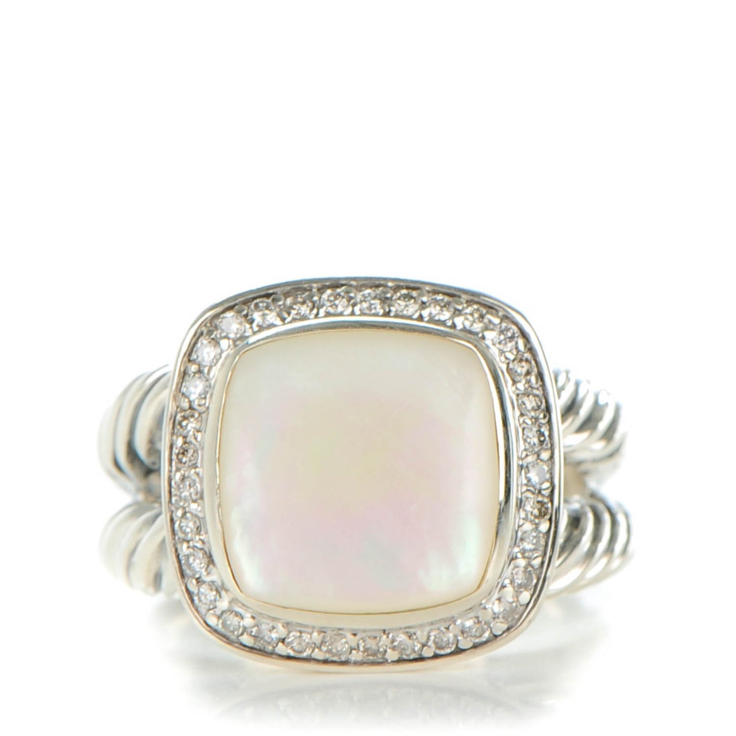 Sterling Silver Diamond Moon Quartz 11mm Albion Ring 58 8.5