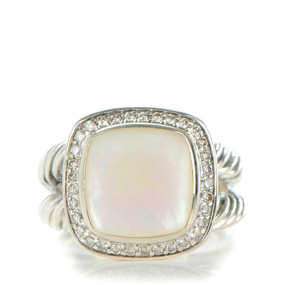 David Yurman Sterling Silver Diamond Moon Quartz 11mm Albion Ring 58 8.5 1 of 6