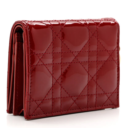 Christian Dior Patent Cannage Mini Lady Dior Wallet Cherry Red 3 of 6