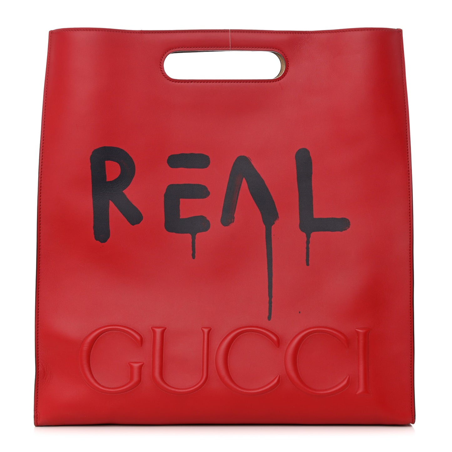 Calfskin GucciGhost Real Large XL Tote Hibiscus Red