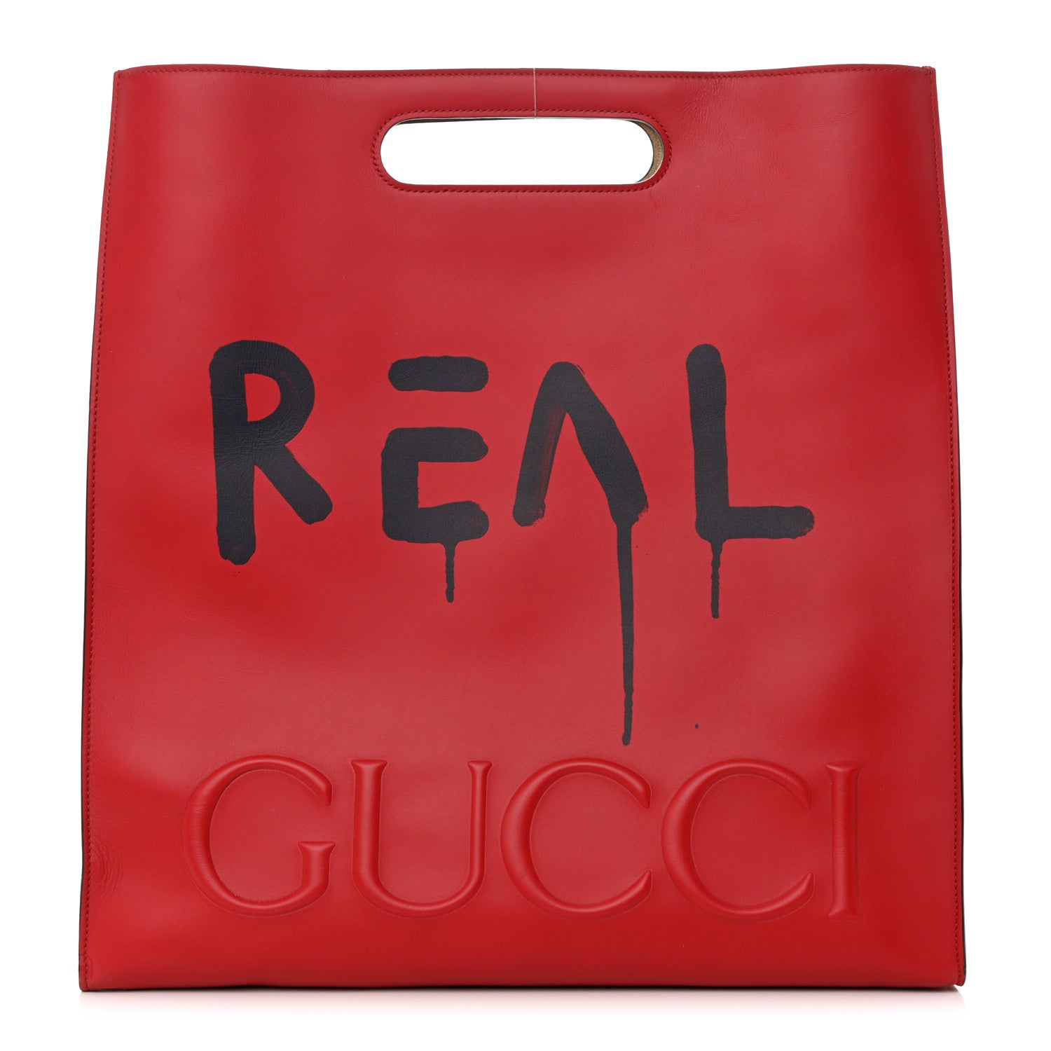 Gucci Calfskin GucciGhost Real Large XL Tote Hibiscus Red 1 of 14