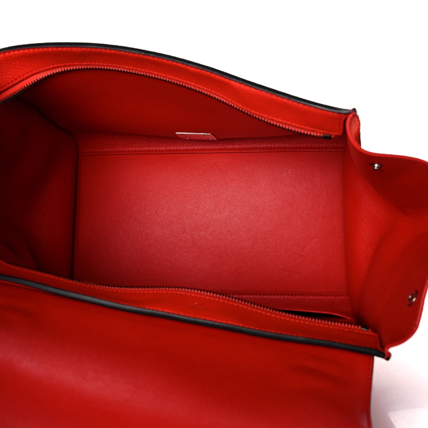 Celine Drummed Calfskin Suede Medium Trapeze Vermillion 5 of 17