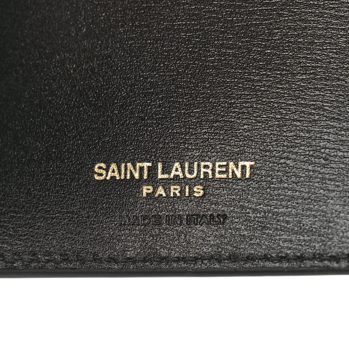Shiny Calfskin Tiny Cassandre Bill Clip Wallet Black