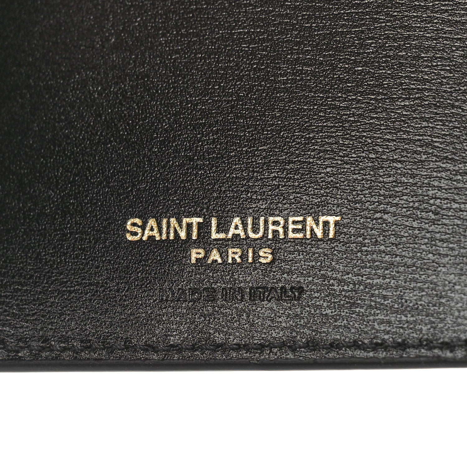 Saint Laurent Shiny Calfskin Tiny Cassandre Bill Clip Wallet Black 6 of 7