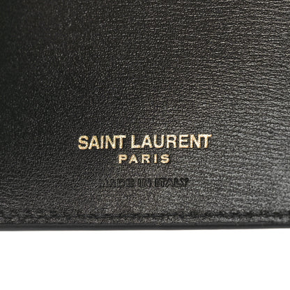Saint Laurent Shiny Calfskin Tiny Cassandre Bill Clip Wallet Black 6 of 7