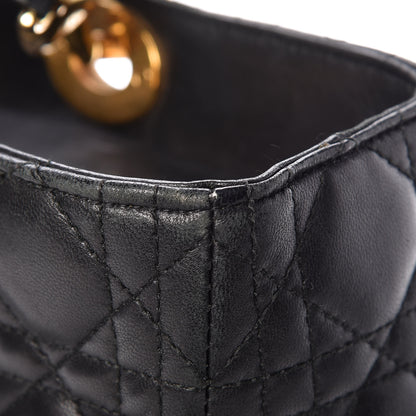 Christian Dior Lambskin Cannage Large Lady Dior Black 12 of 14