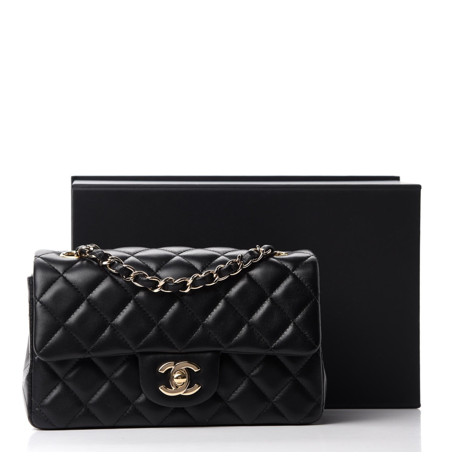 Chanel Lambskin Quilted Mini Rectangular Flap Black 11 of 11