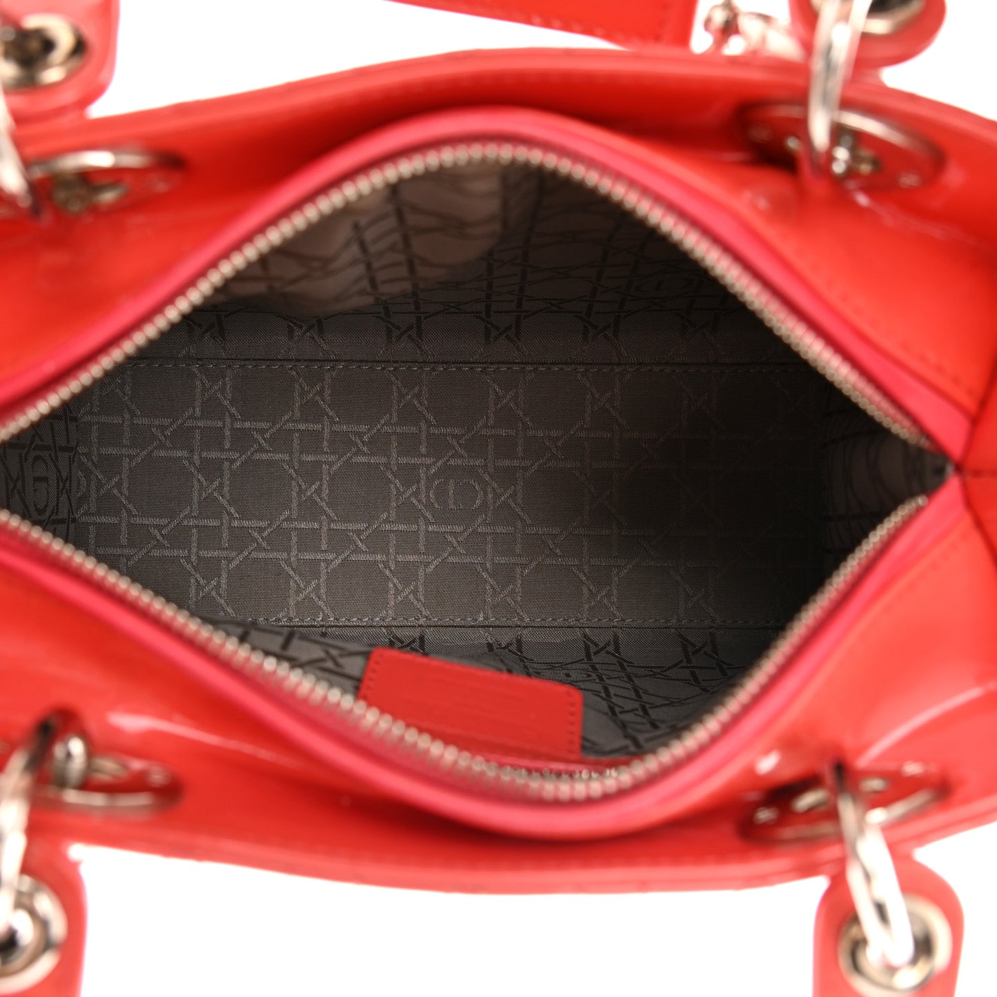 Patent Cannage Medium Lady Dior Fuchsia