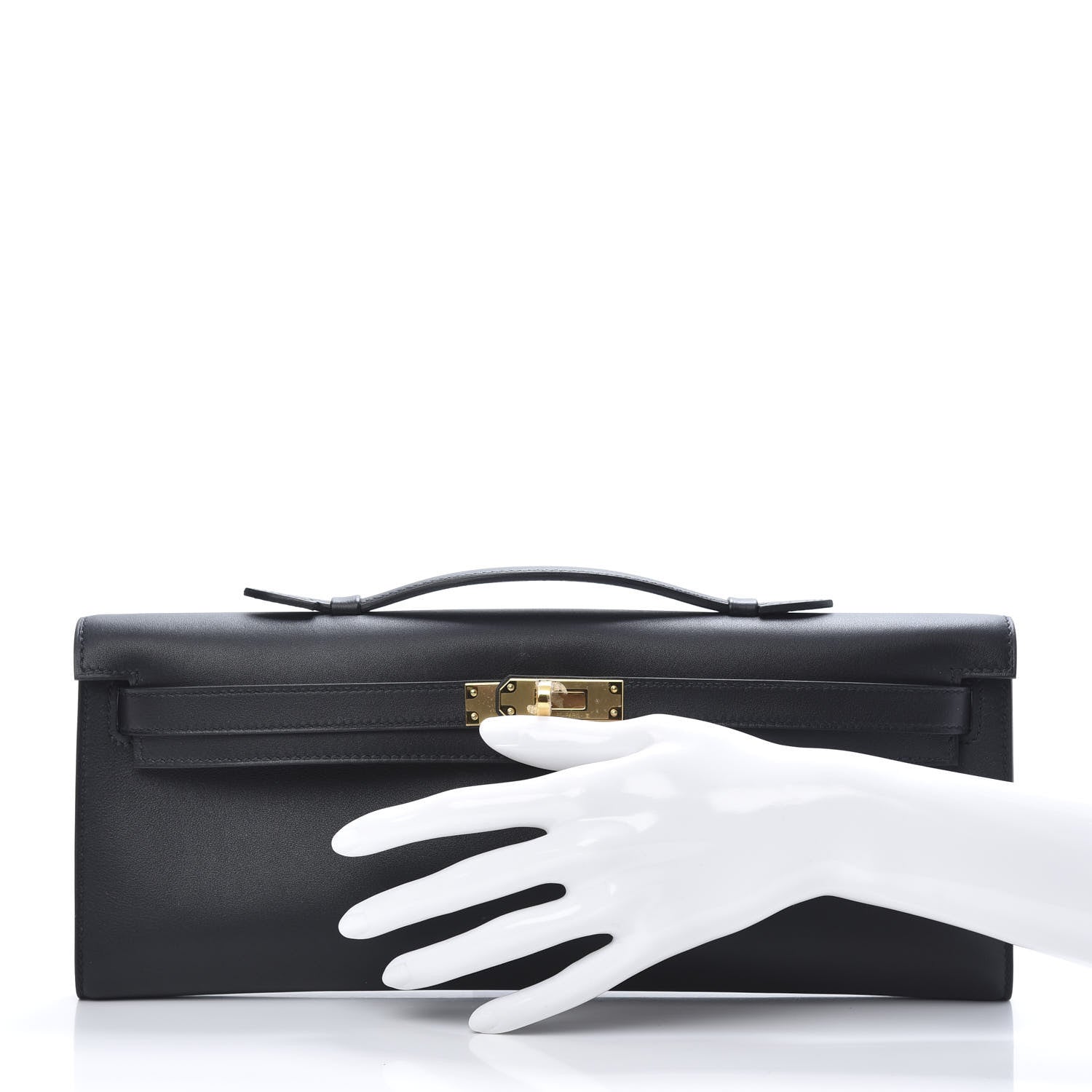 Hermes Swift Kelly Cut Clutch Pochette Black 2 of 11