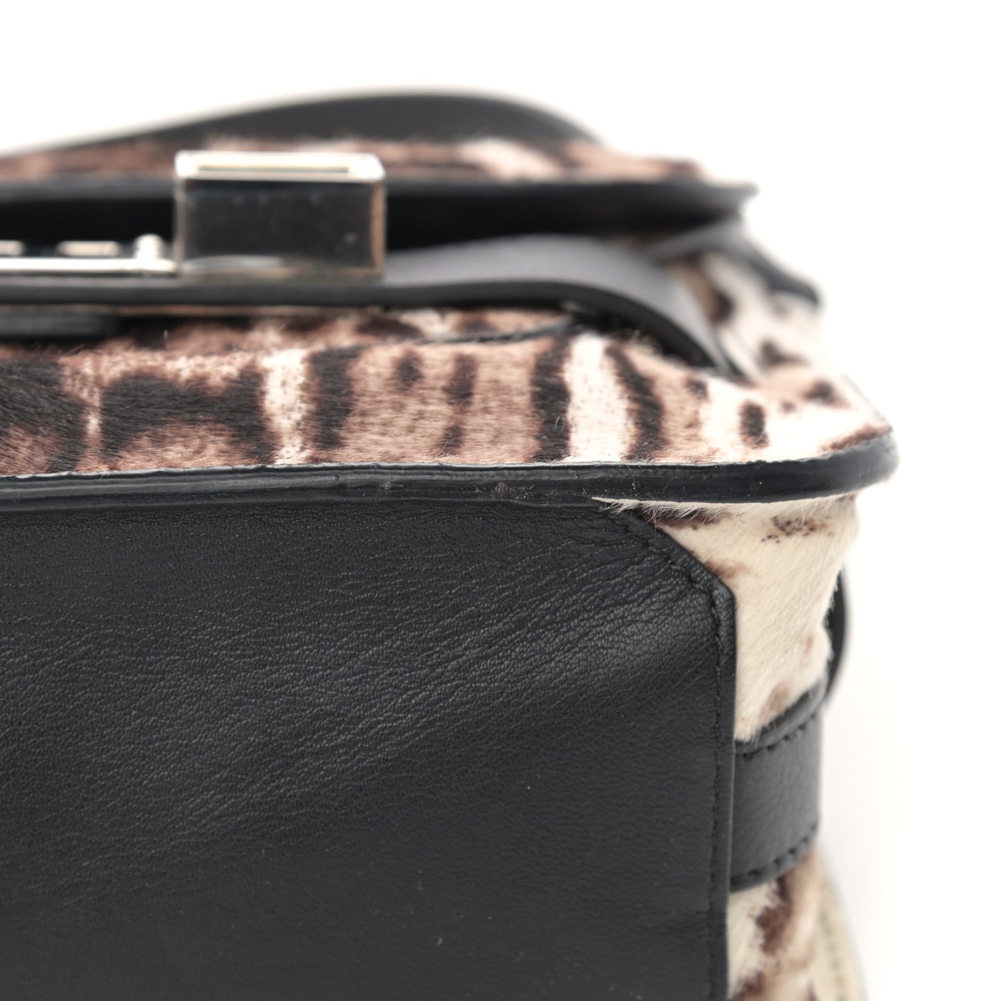 Calf Hair Leopard Print Mini PS11 Classic Shoulder Bag Black