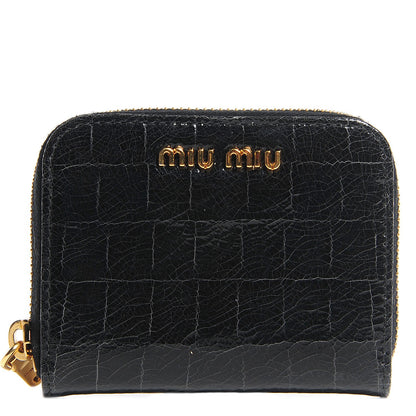 Miu Miu Patent Crocodile Embossed St Cocco Lux Compact Wallet Black 1 of 7