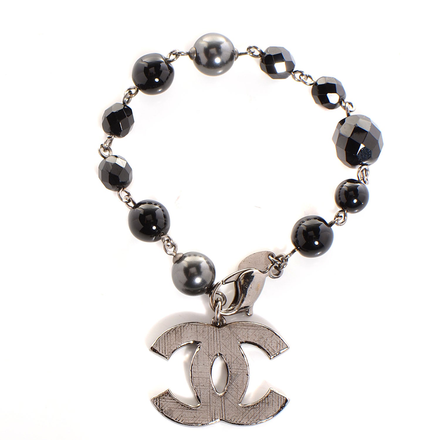 Chanel Beaded CC Bracelet Black 1 of 4