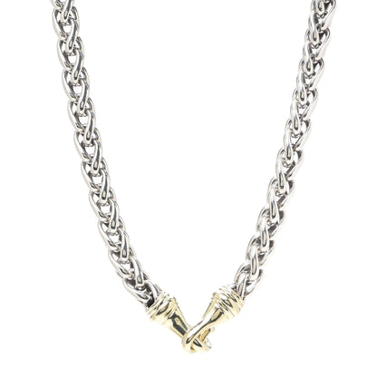David Yurman Sterling Silver 14K Yellow Gold 8mm Wheat Chain Necklace 1 of 4