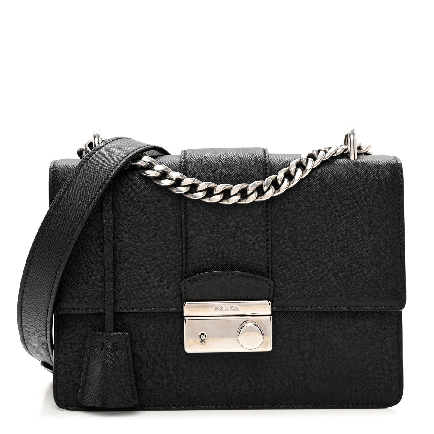 Saffiano Pattina Crossbody Bag Black