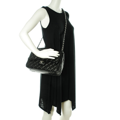 Chanel Lambskin Quilted Jumbo Easy Carry Flap Black 2 of 8