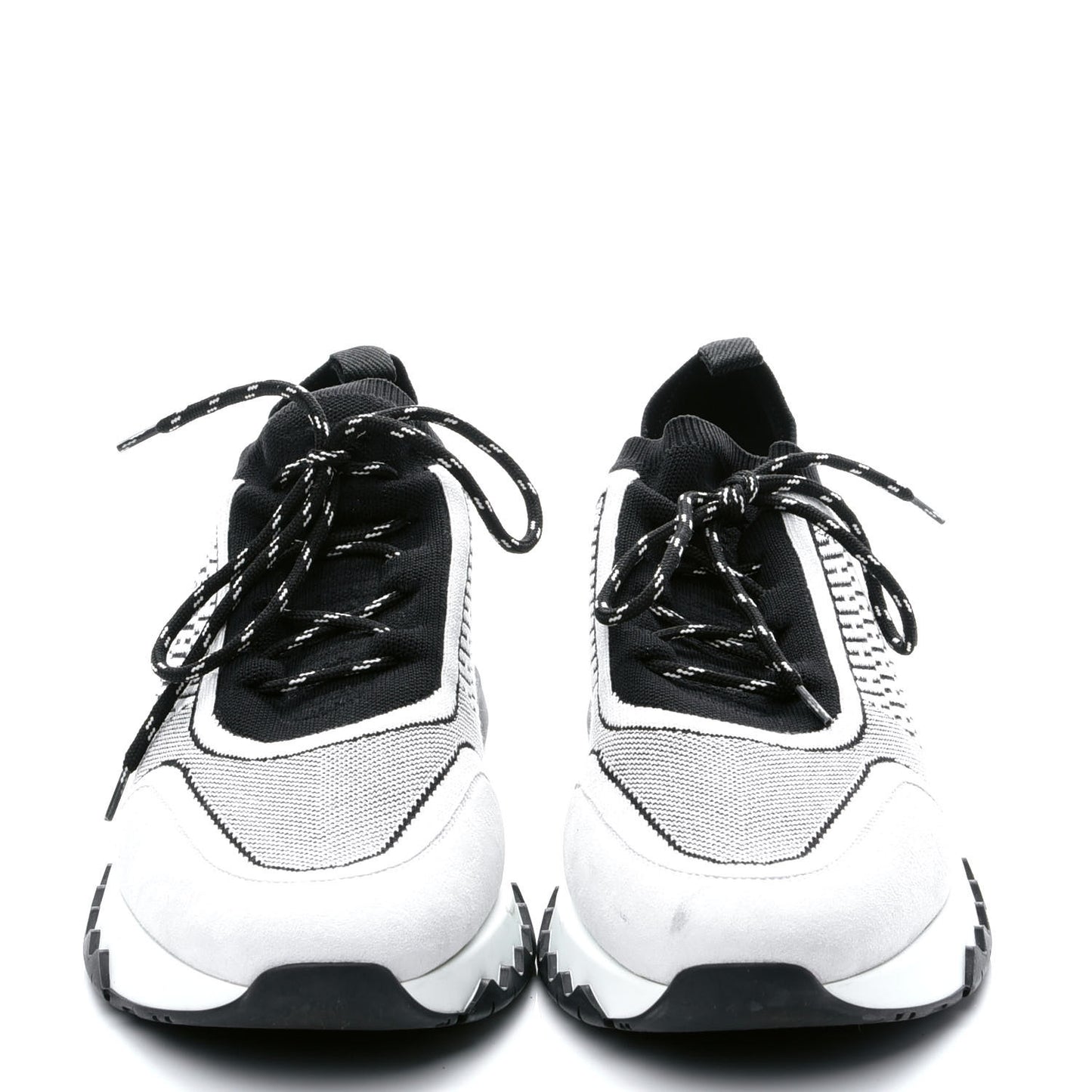 Knit Bi-Color Womens Addict Sneakers 40 Black White