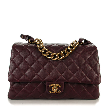 Chanel Shiny Sheepskin Quilted Large Trapezio Flap Dark Burgundy 1 of 8