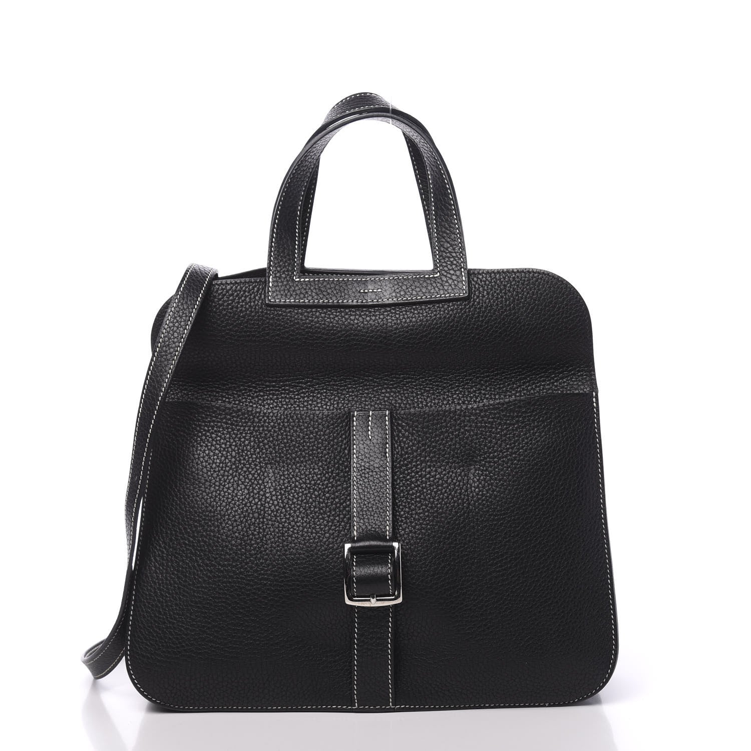 Hermes Taurillon Clemence Halzan 31 GM Black 4 of 13