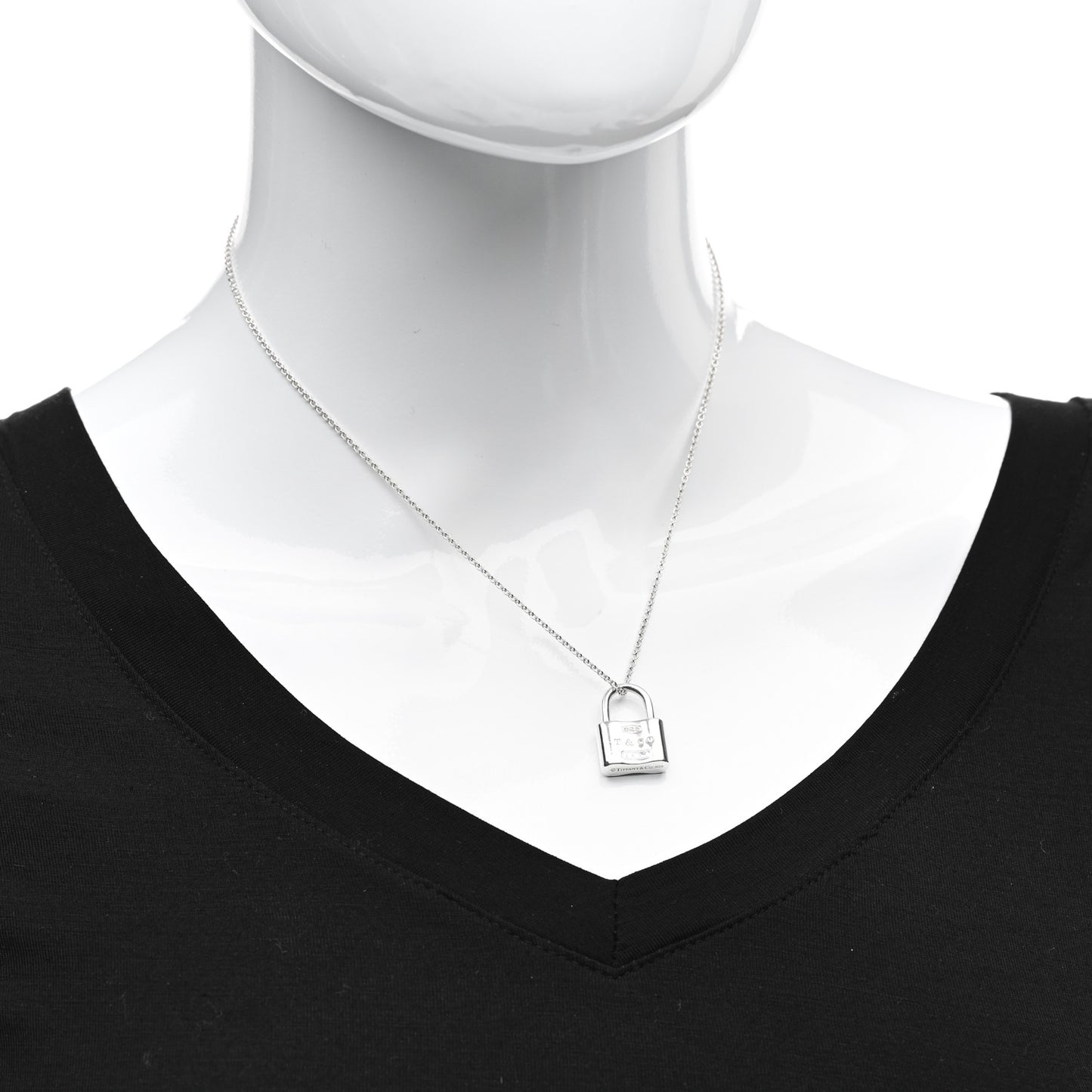 Sterling Silver 1837 Lock Charm Pendant Necklace