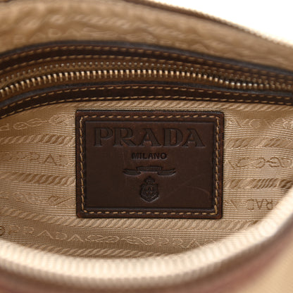 Prada Jacquard Logo Small Flat Messenger Bag Corda Bruciato 6 of 22