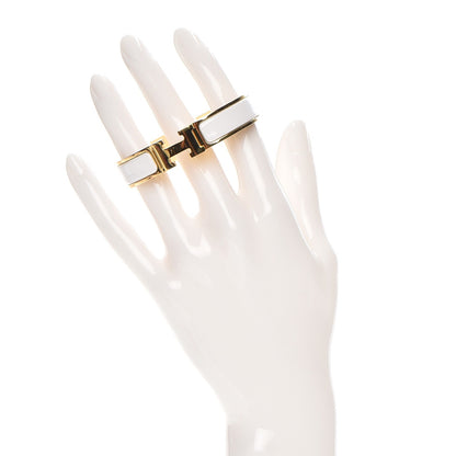 Hermes Enamel Narrow Clic Clac H Bracelet PM White 2 of 6
