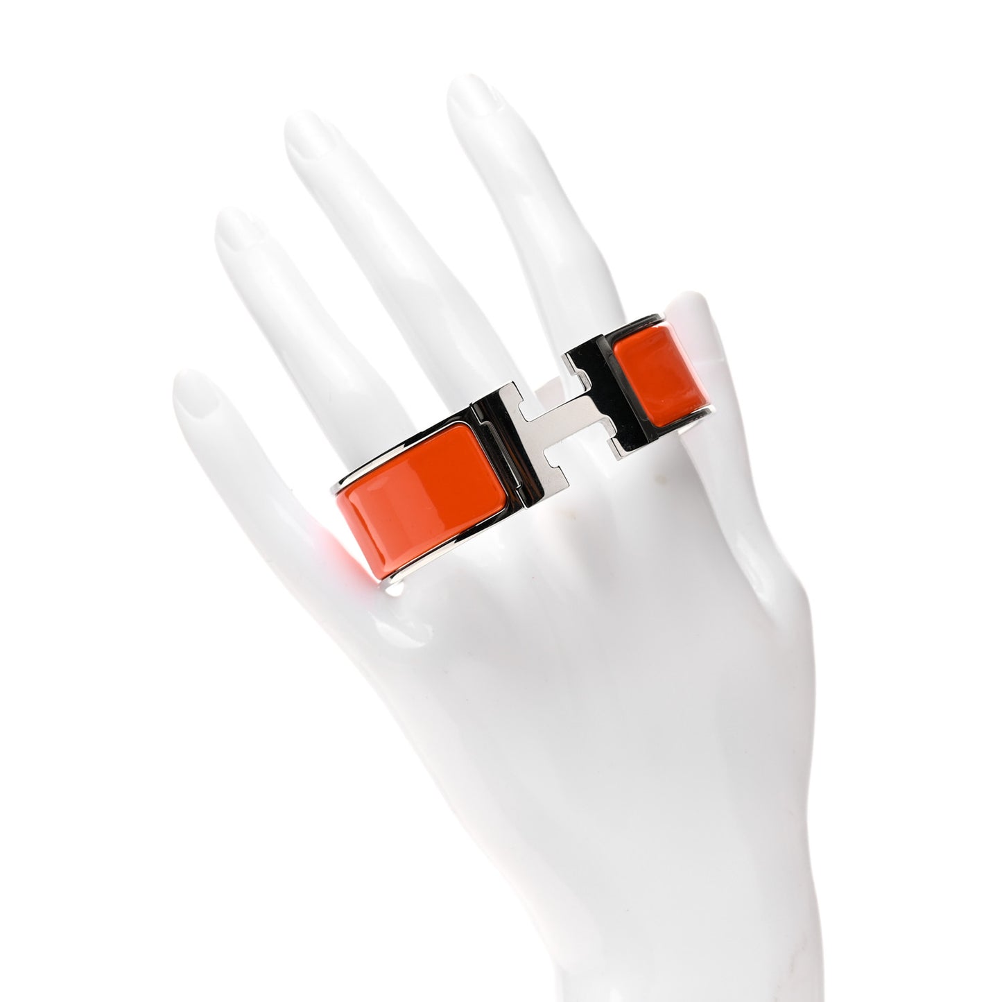 Enamel Wide Clic Clac H Bracelet GM Orange