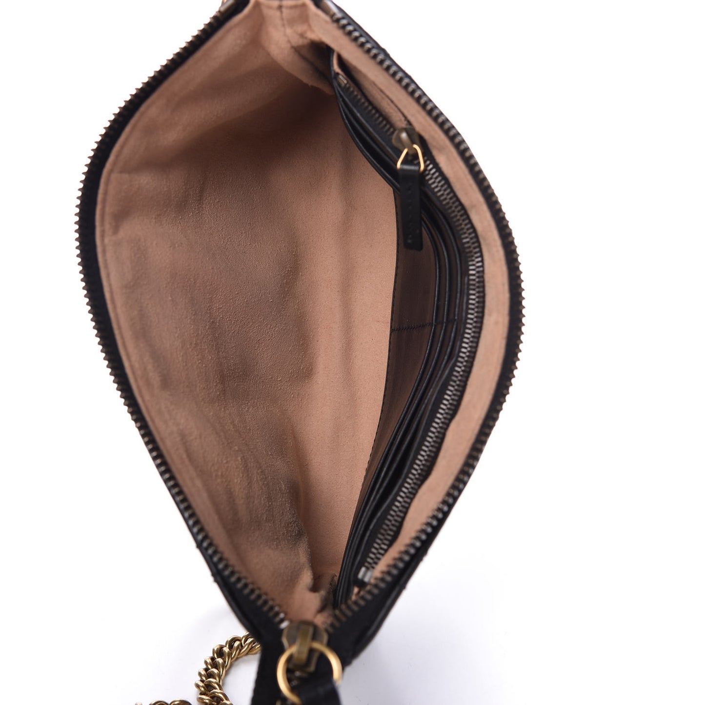 Calfskin Matelasse Mini Pearly GG Marmont Chain Bag Black