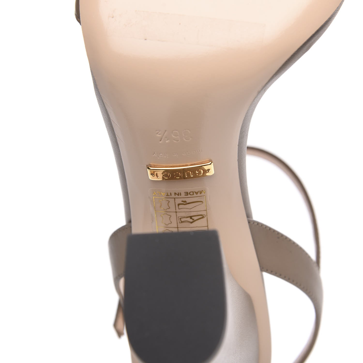 Gucci Lifford Calfskin GG Marmont Ankle Wrap 105mm Sandals 36.5 Mud 6 of 8