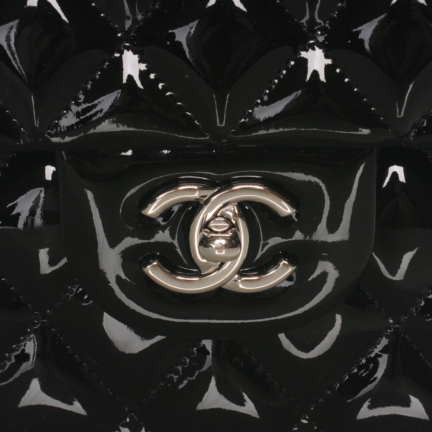 Patent Jumbo Double Flap Black