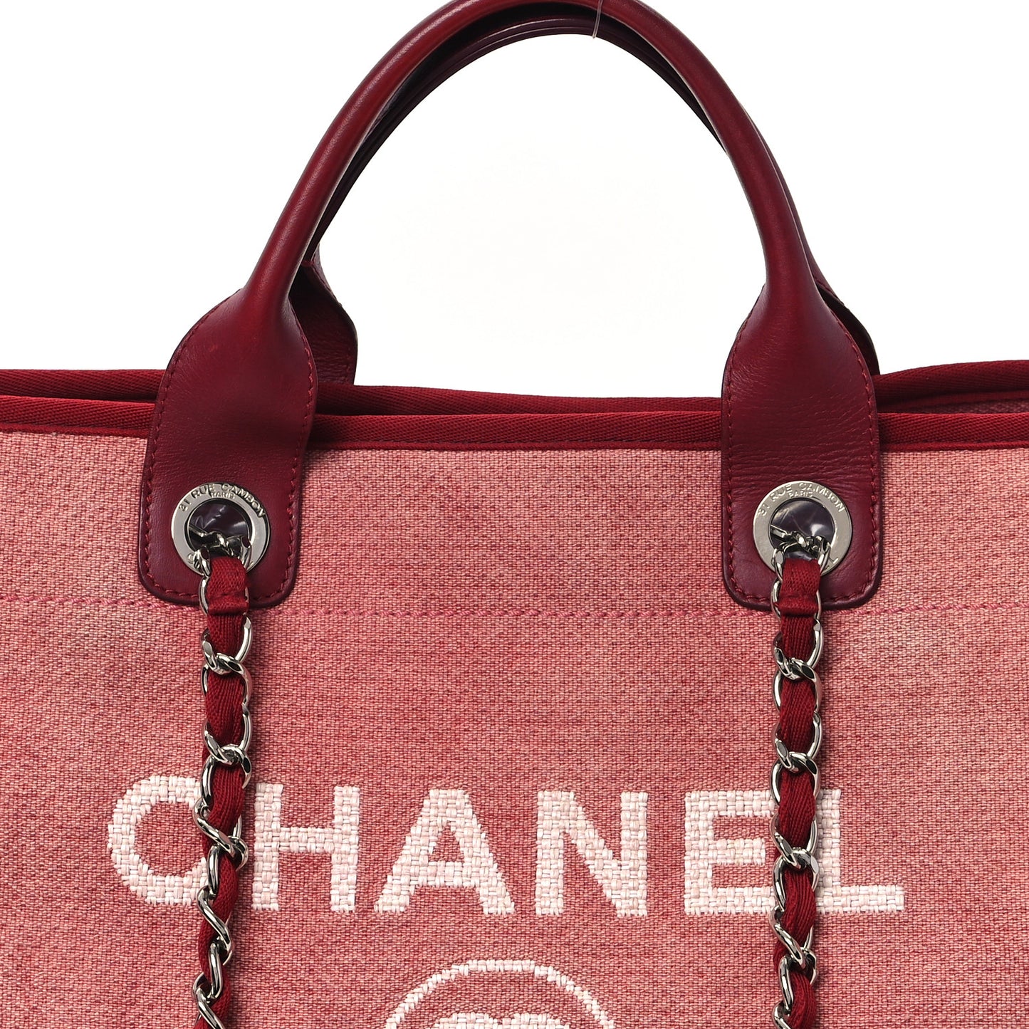 Canvas Medium Deauville Tote Red
