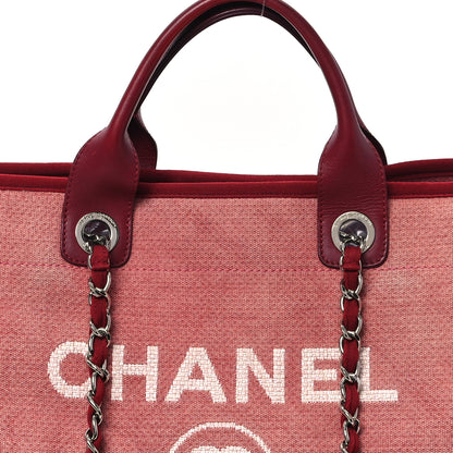 Chanel Canvas Medium Deauville Tote Red 8 of 14