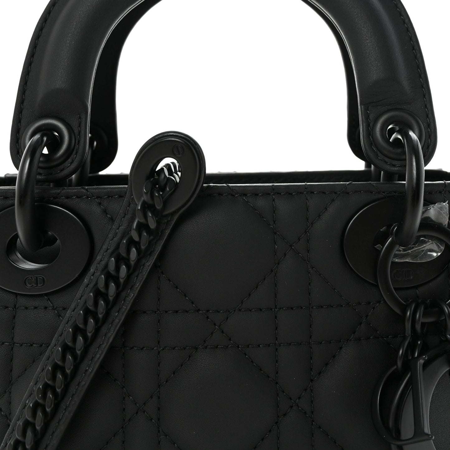 Ultra Matte Calfskin Cannage Mini Lady Dior Black