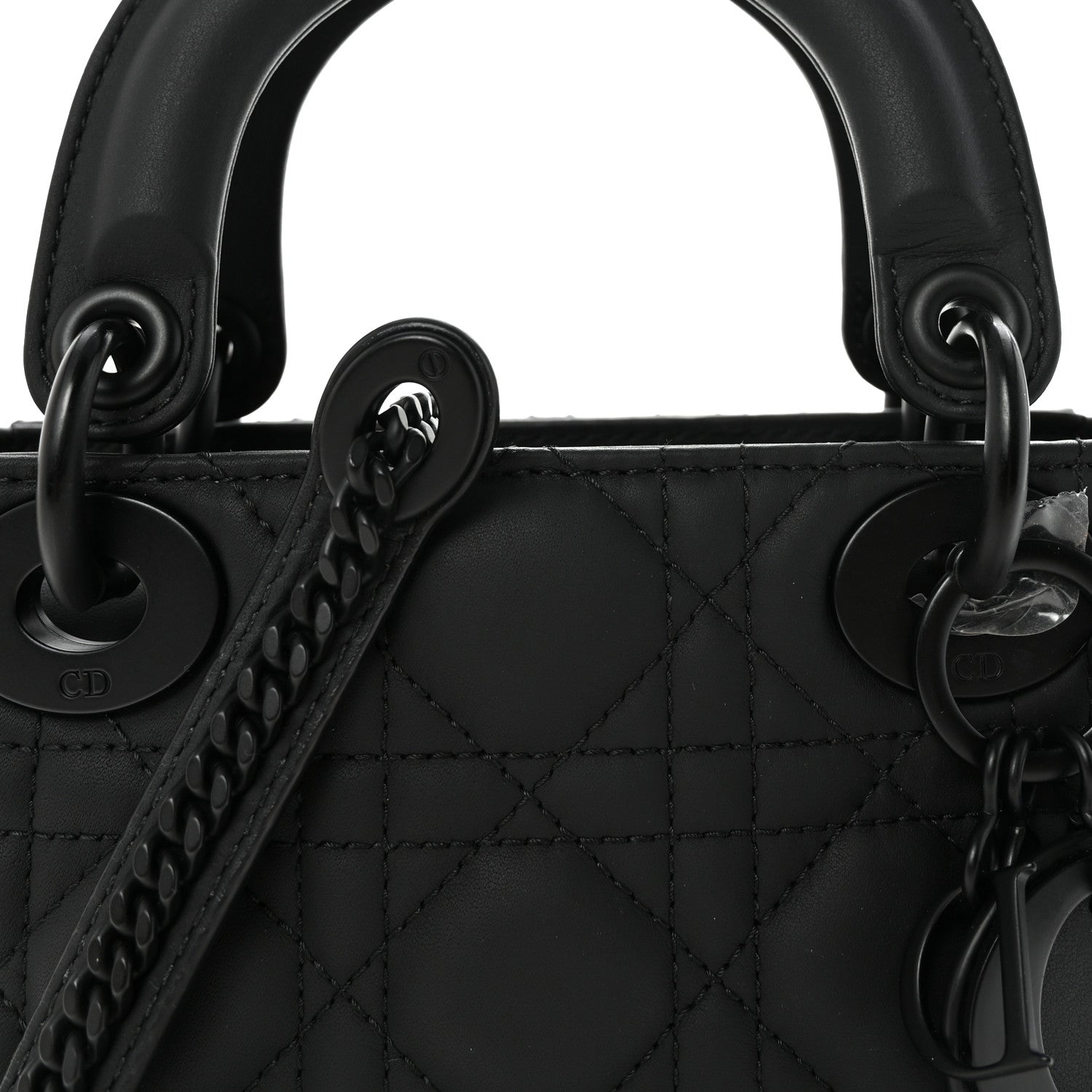 Christian Dior Ultra Matte Calfskin Cannage Mini Lady Dior Black 7 of 9