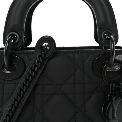 Christian Dior Ultra Matte Calfskin Cannage Mini Lady Dior Black 7 of 9