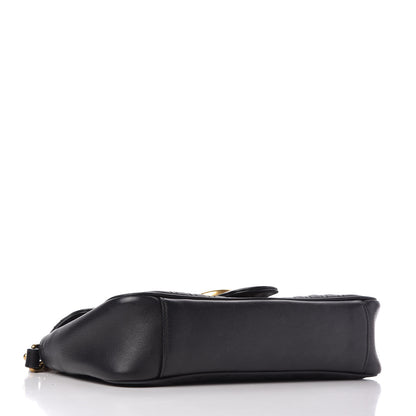 Gucci Calfskin Matelasse Small GG Marmont Shoulder Bag Black 4 of 10