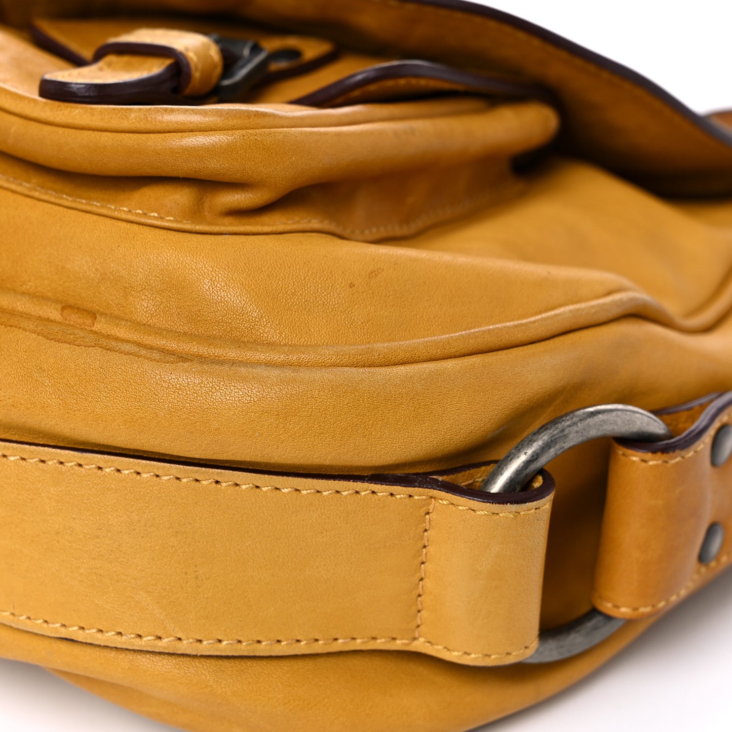 Calfskin Medium Gaucho Double Saddle Bag Yellow