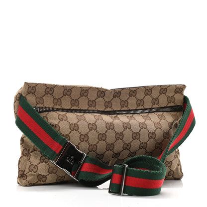Gucci GG Monogram Web Double Pocket Belt Bag Dark Brown 3 of 9