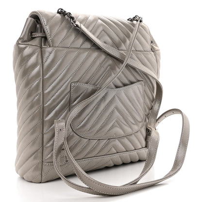 Chanel Iridescent Calfskin Chevron Quilted Small Urban Spirit Backpack Silver 3 of 10
