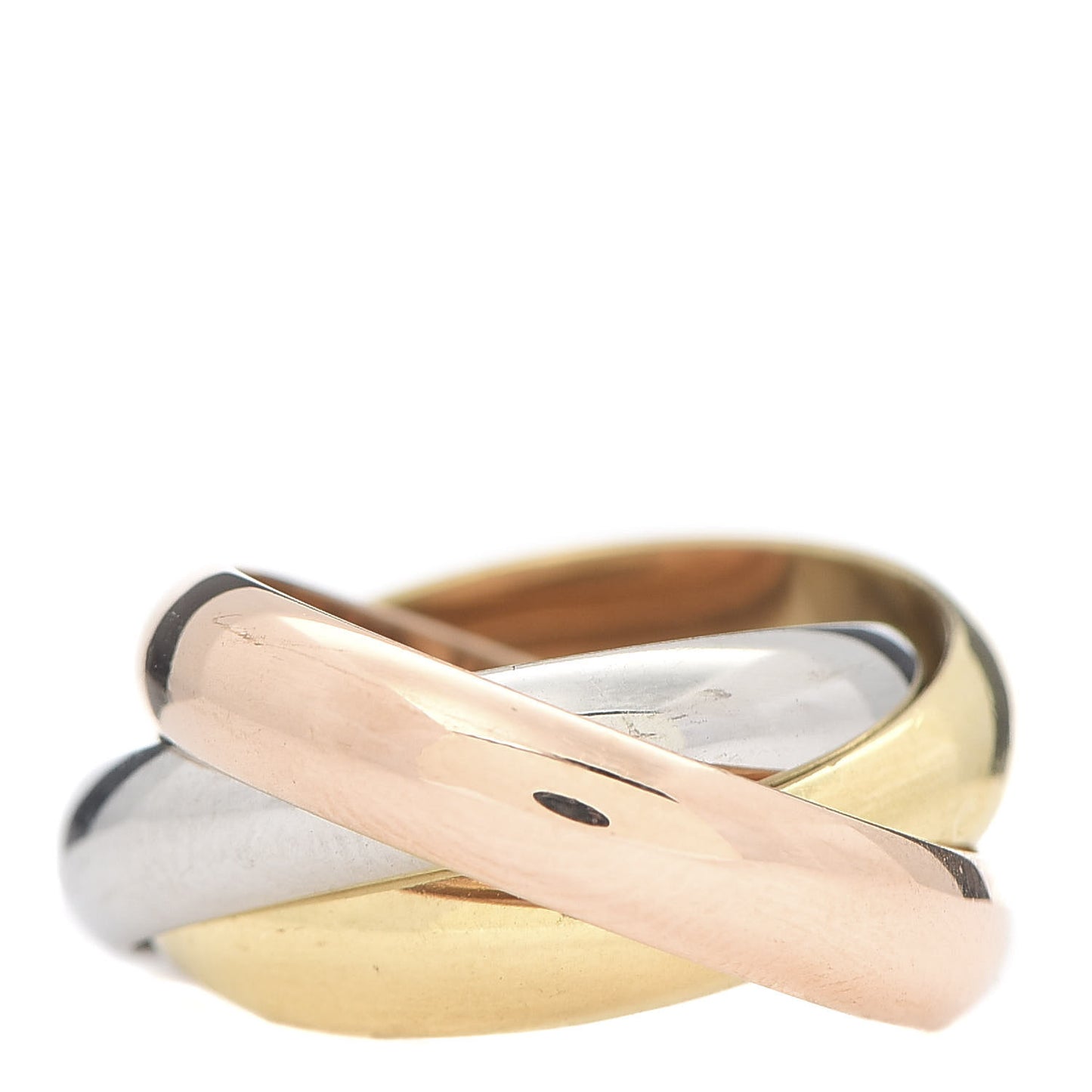 18K Pink Yellow White Gold Large Trinity Ring 52 6