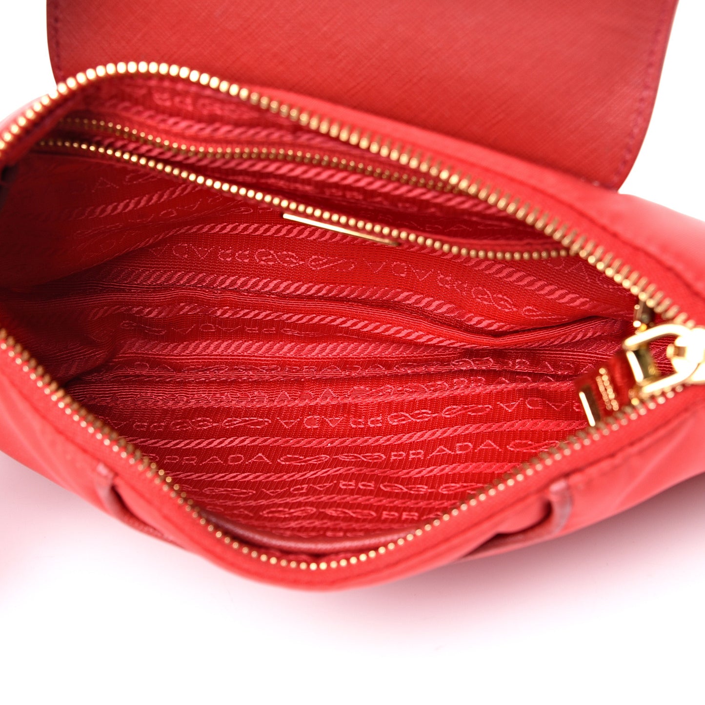 Tessuto Nylon Saffiano Crossbody Bag Rosso