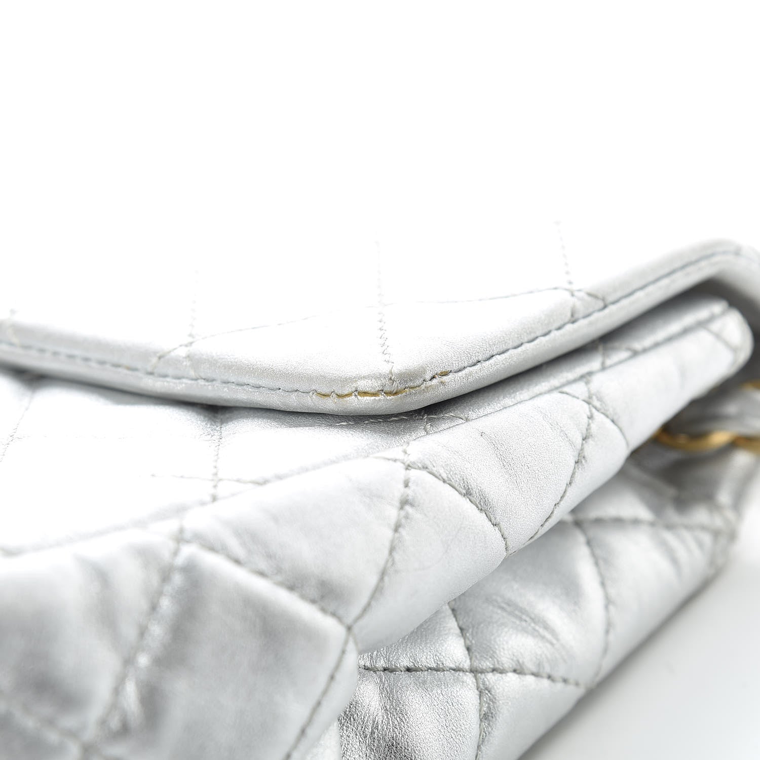 Chanel Metallic Lambskin Quilted Maxi Single Flap Silver 10 of 27