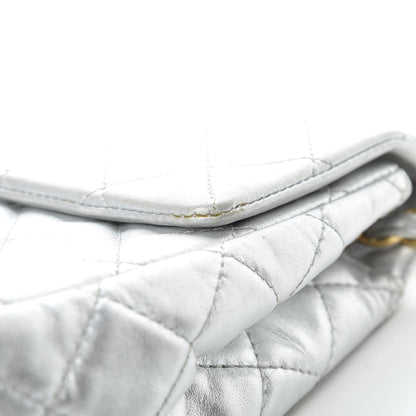 Chanel Metallic Lambskin Quilted Maxi Single Flap Silver 10 of 27