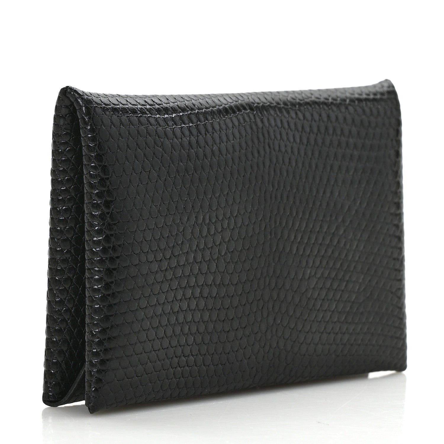Hermes Lizard Calvi Card Case Black 3 of 7
