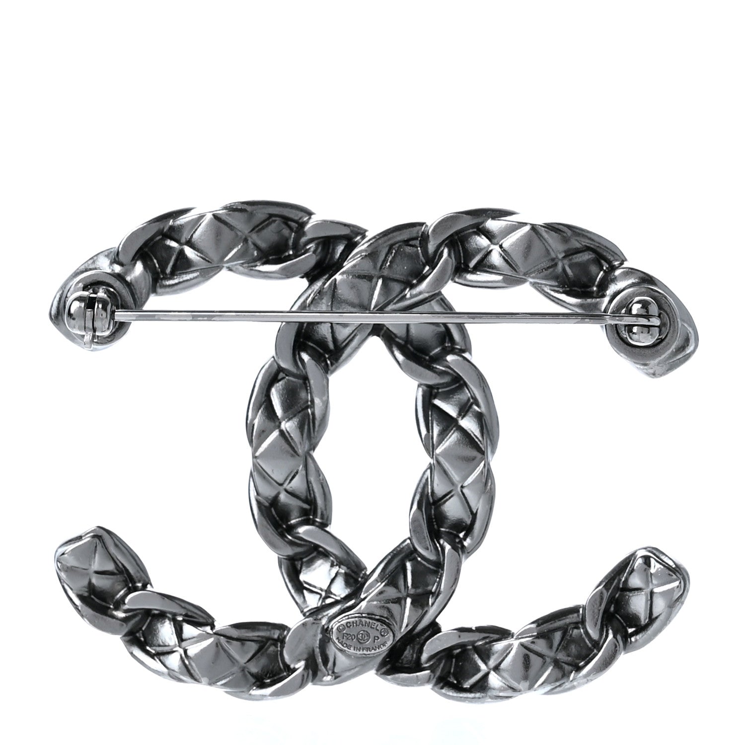 Chanel Quilted CC Brooch Ruthenium 3 of 5
