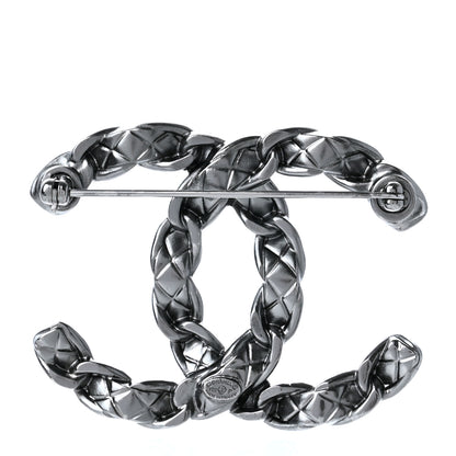 Chanel Quilted CC Brooch Ruthenium 3 of 5