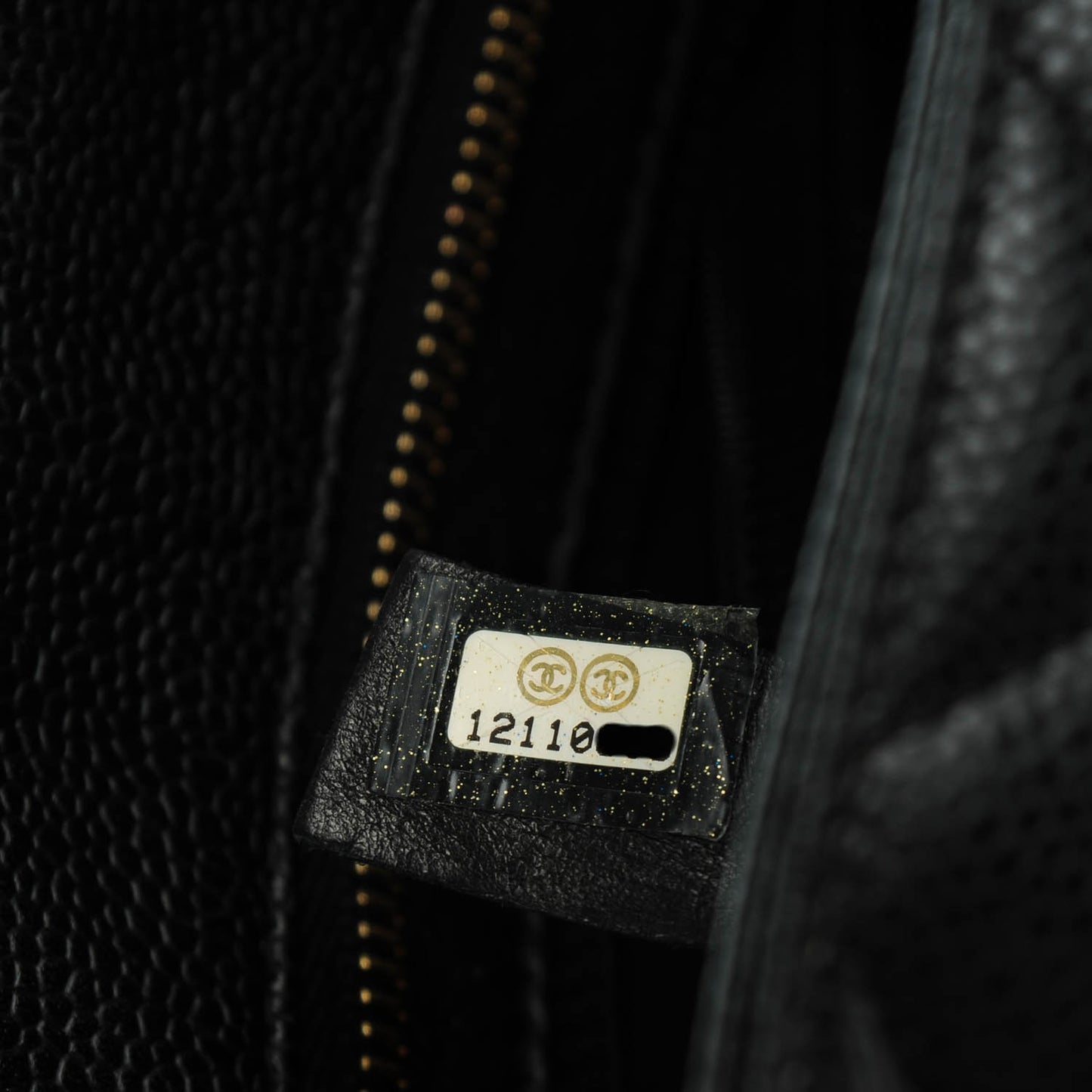 Caviar Quilted Medallion Tote Black