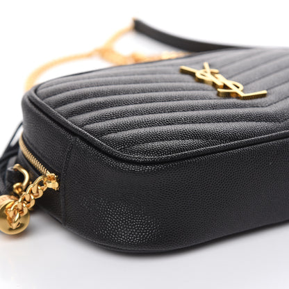 Saint Laurent Grain De Poudre Matelasse Monogram Mini Lou Camera Bag Black 8 of 10
